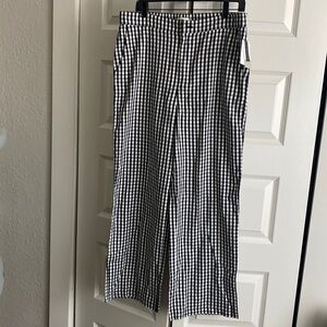 BP Nordstrom Black and White Gingham Wide Leg Pants L